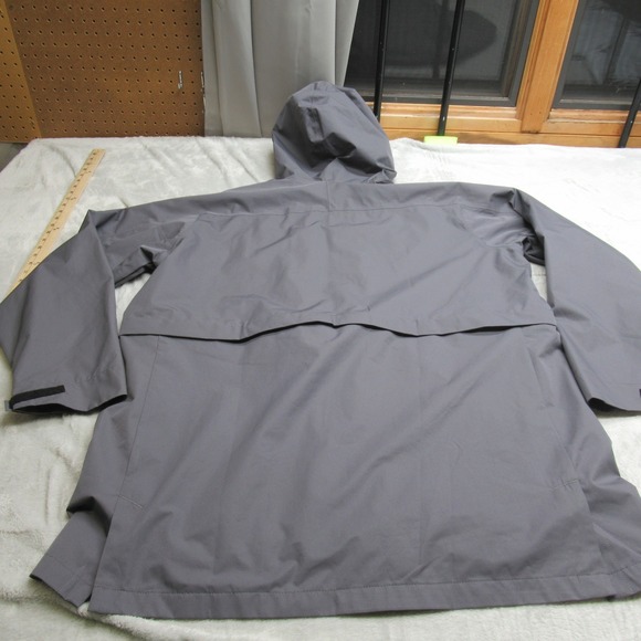 Adidas LMU Lions Rain Jacket Mens XL Gray Hooded Full Zip Wind Light Pack Vented - Picture 11 of 15